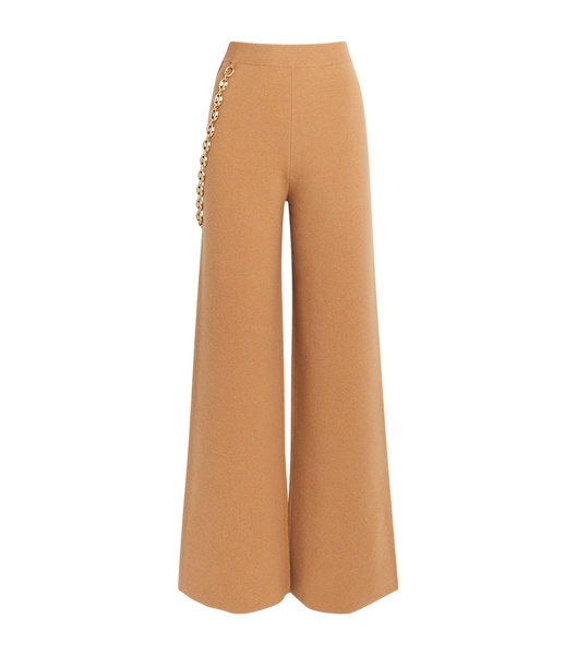 Merino Wool-Blend Chain-Detail Trousers 