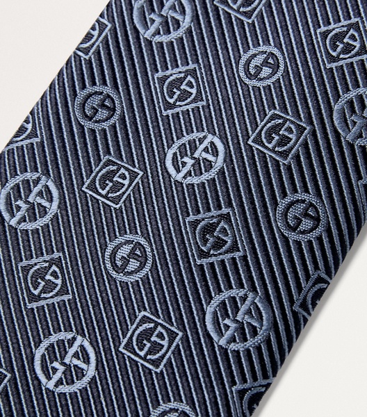 Silk Monogram Stripe Jacquard Tie