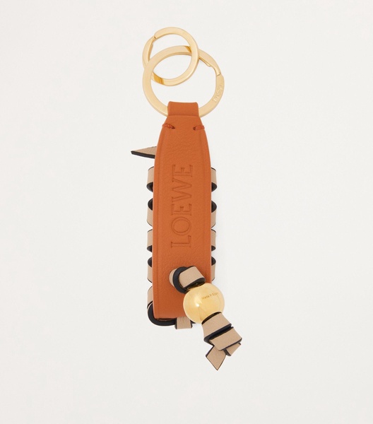 Leather Braided Cross Keychain