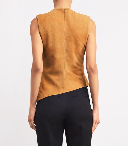 Lambskin Suede Ruched Top