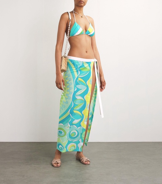 Cotton Bersaglio Print Beach Skirt