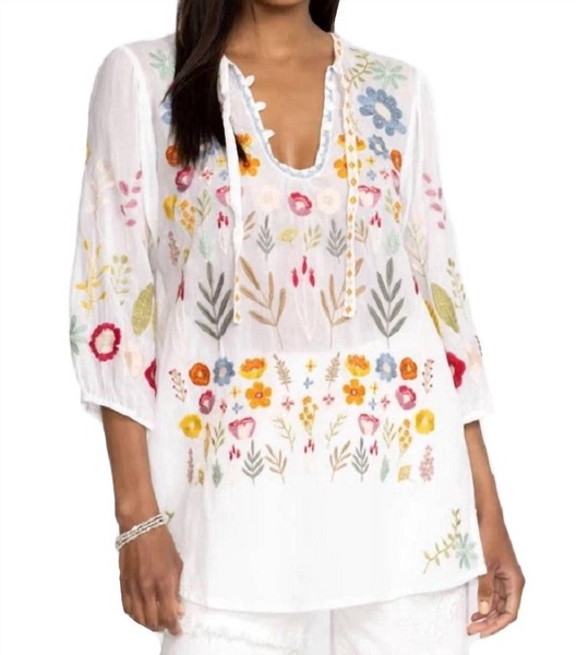 mikah tunic in white