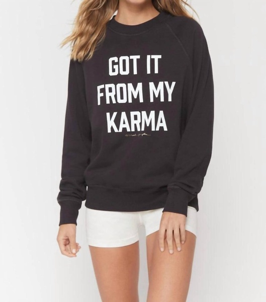 karma old school terry sweatshirt in vintage black