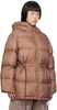 Brown Hooded Down Jacket