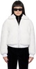 White Spread Collar Faux-Fur Jacket