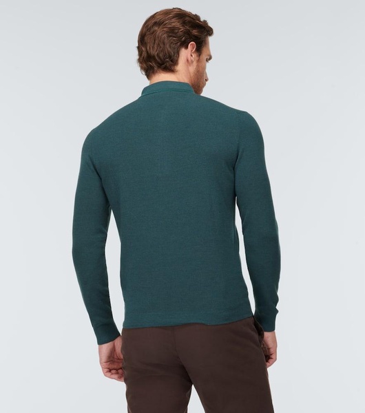 Zip Ridge wool and silk polo sweater