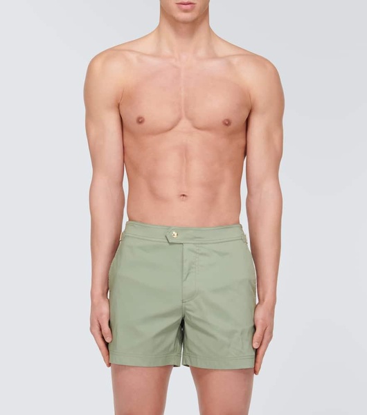 Compact poplin swim trunks