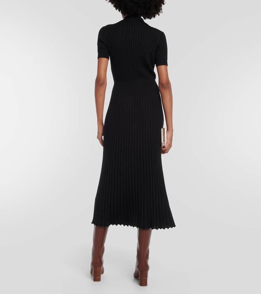 Amor silk and cashmere midi dress