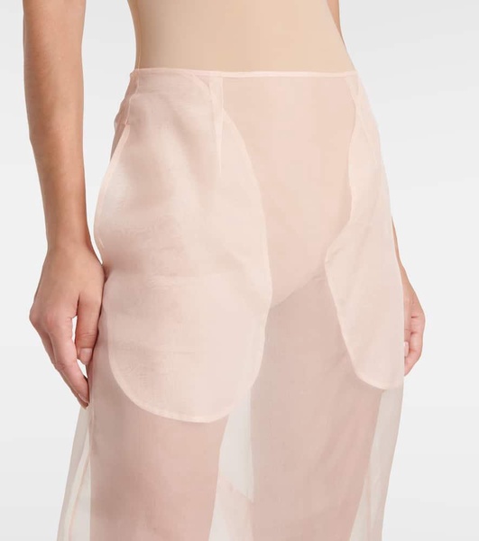 Silk organza pencil skirt