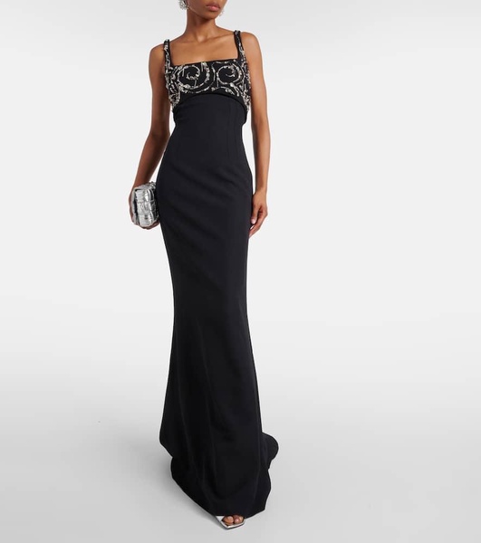 Ezda embellished crêpe gown