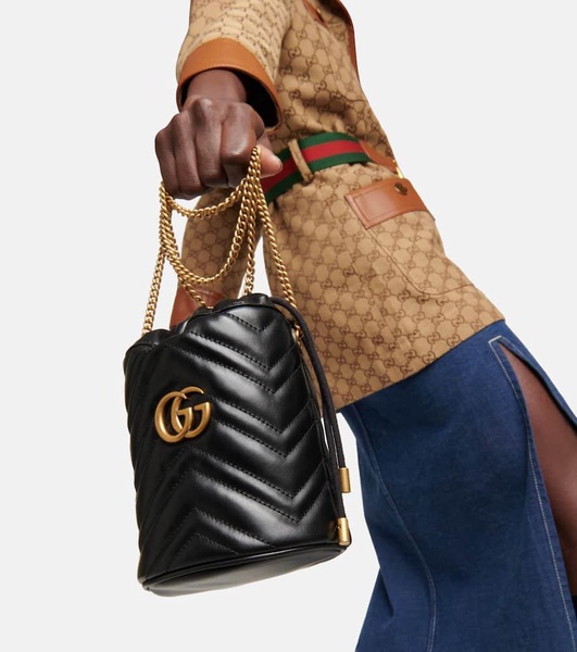 GG Marmont Mini leather bucket bag