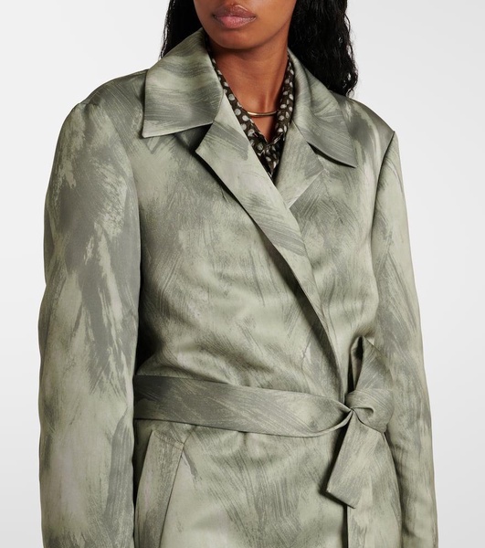 Satin wrap coat