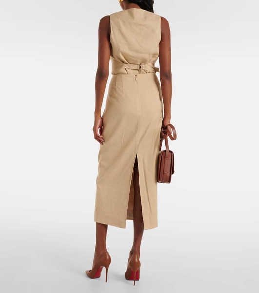 Kimpton linen-blend midi skirt