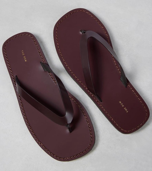 City leather thong sandals