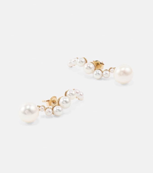 14kt gold drop earrings with pearls