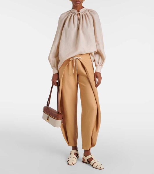 Marylen linen tapered pants