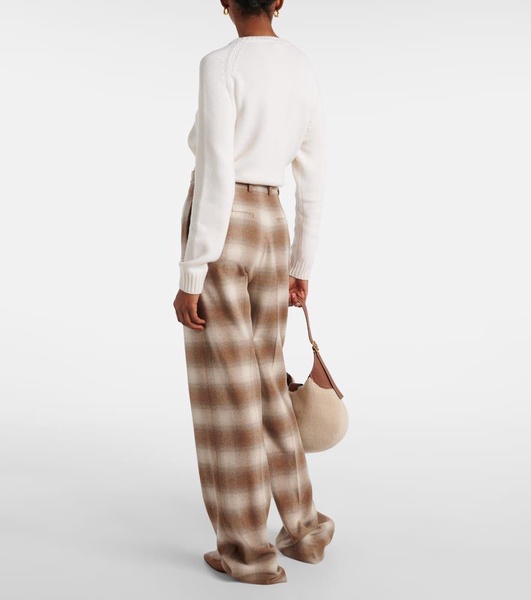 Edward checked flannel wide-leg pants