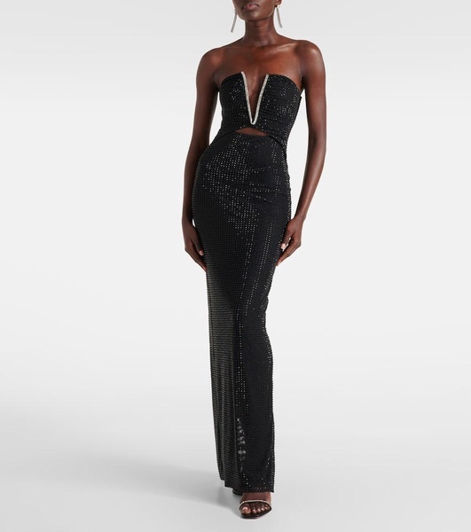 Embellished strapless gown