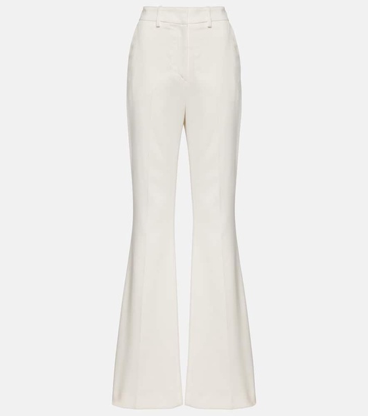 High-rise crêpe flared pants