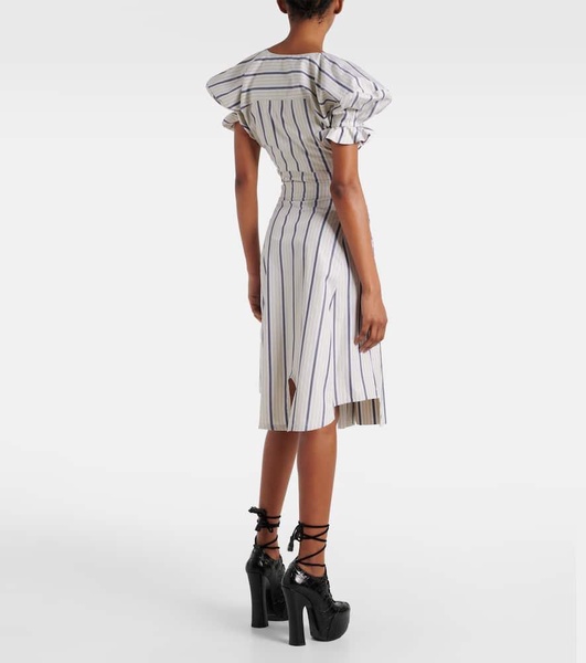 Kate striped cotton midi dress