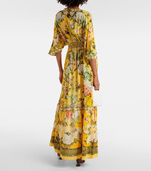 Paths of Gold floral silk maxi dress