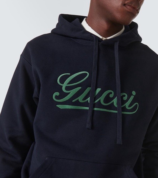 Logo cotton jersey hoodie