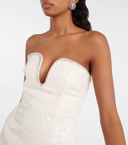 Bridal sequined bouclé midi dress