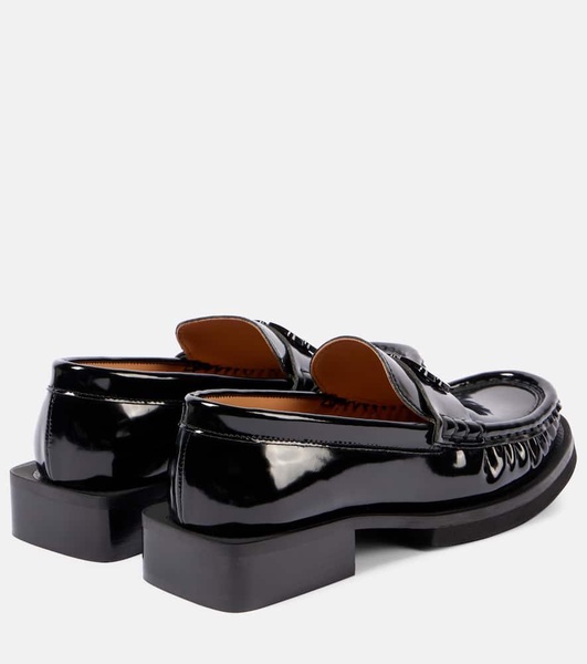 Logo faux leather loafers