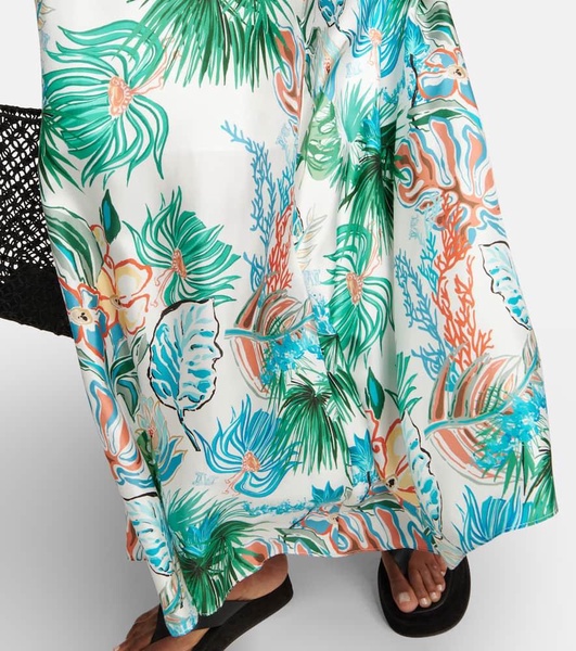 Printed silk maxi dress