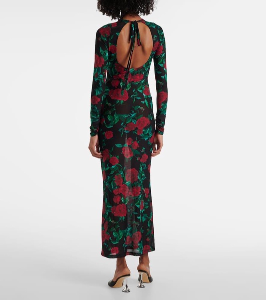 Selene floral mesh maxi dress