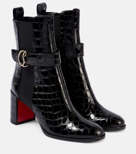 CL croc-effect leather ankle boots