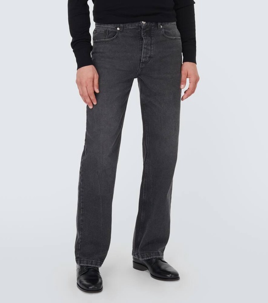 Mid-rise straight jeans