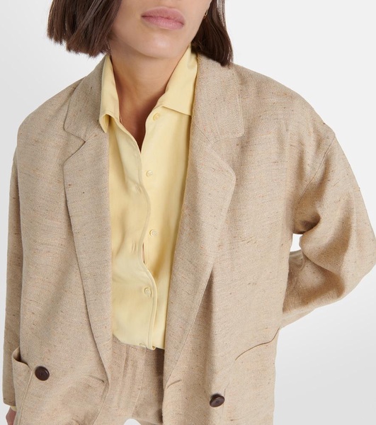 Linen, cashmere, and silk jacket