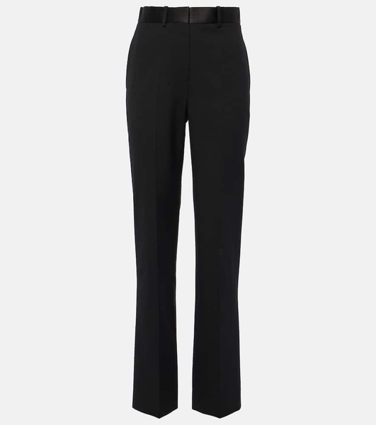 High-rise wool-blend straight pants