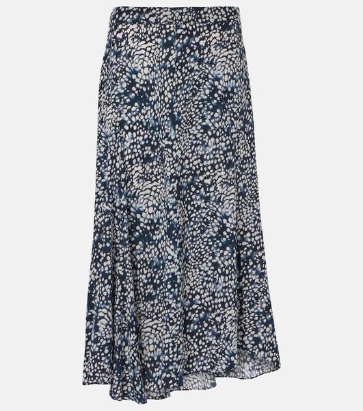 Hortensia printed crêpe de chine midi skirt