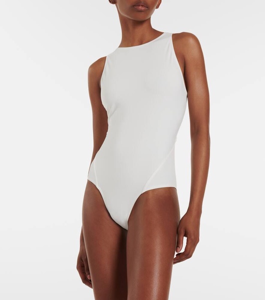 Halterneck jersey swimsuit