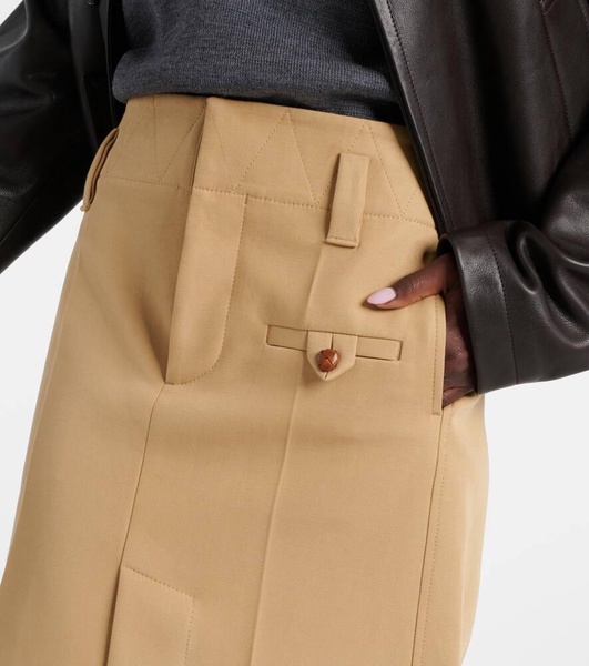 Cotton canvas pencil skirt