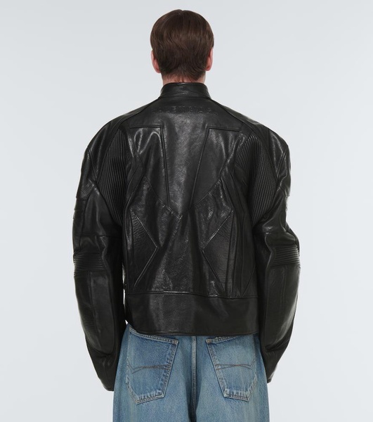 Leather biker jacket