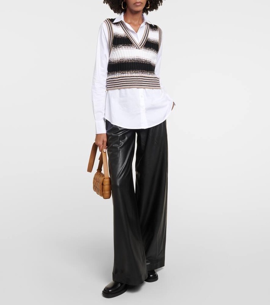 Rennert faux leather wide-leg pants