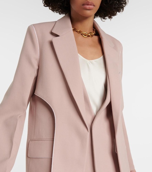 Asymmetric wool-blend blazer