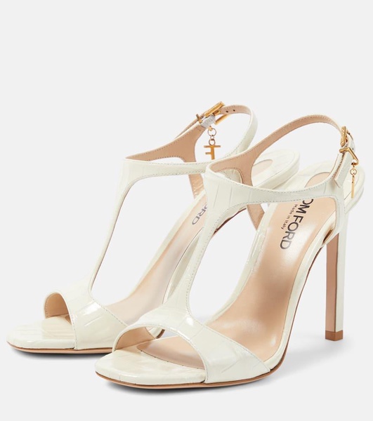 Angelina croc-effect leather sandals