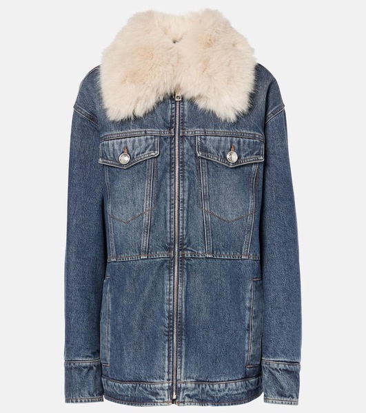 Calcina faux fur-trimmed denim jacket