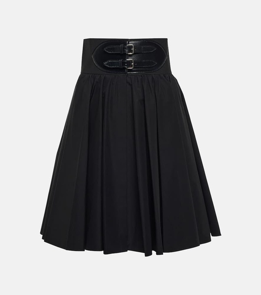 Belted cotton skirt