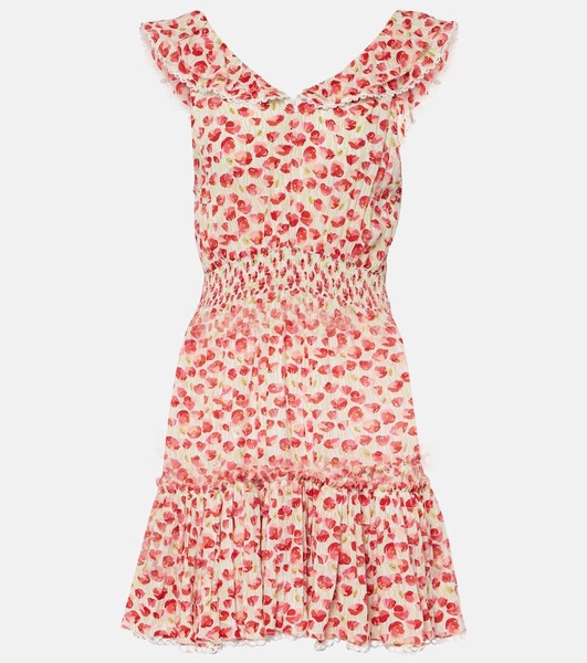 Bruna polka-dot ruffled minidress