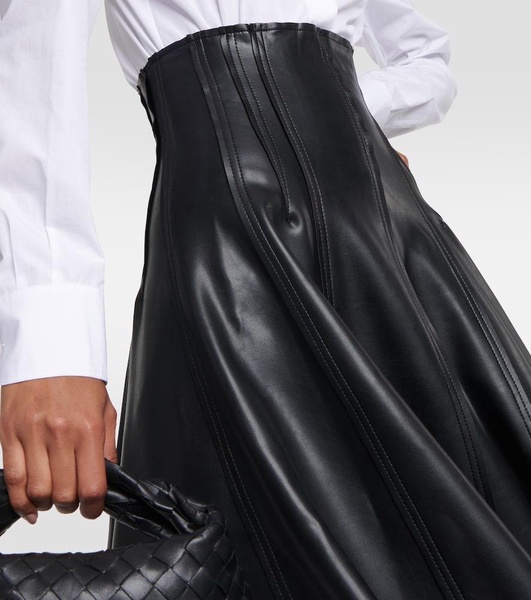 Grace flared faux leather maxi skirt