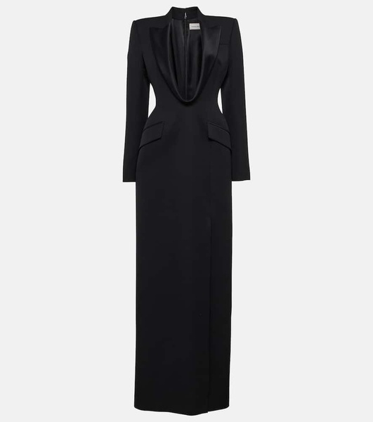 Wool tuxedo gown