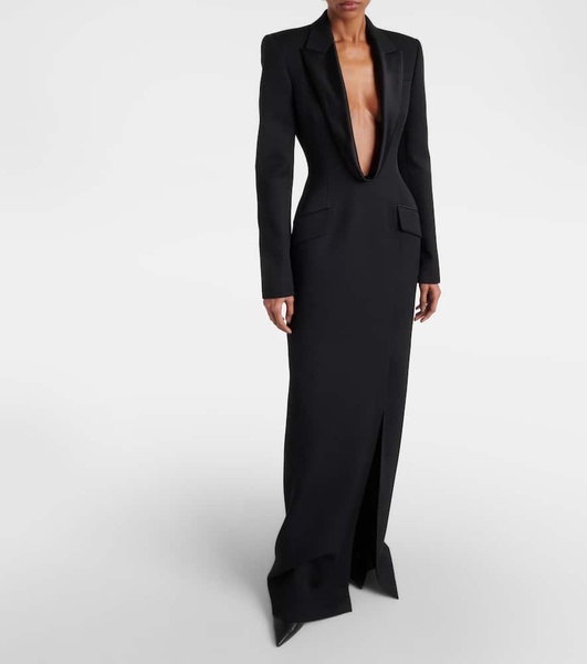 Wool tuxedo gown