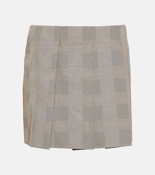 Checked pleated miniskirt