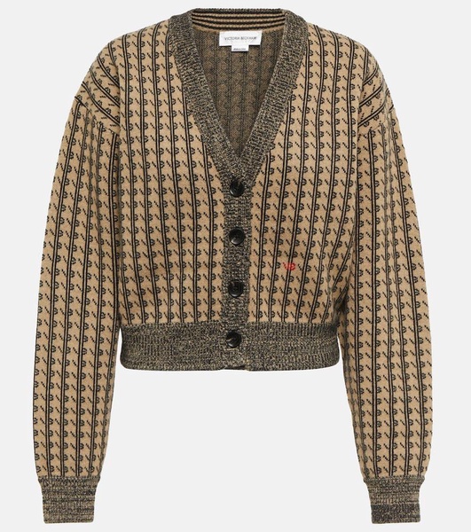 Jacquard wool cardigan