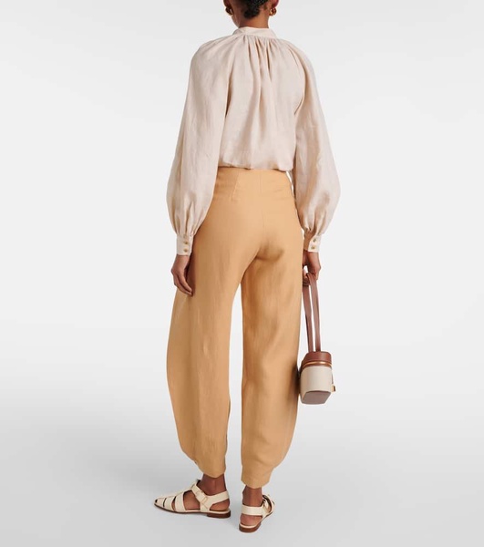 Marylen linen tapered pants